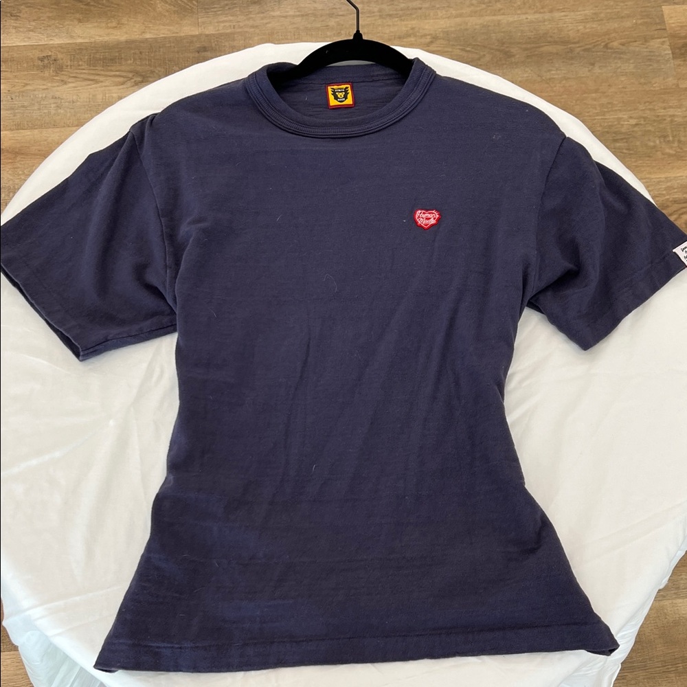 Human Made Gray T-Shirt with Yellow & Red Logo Patch